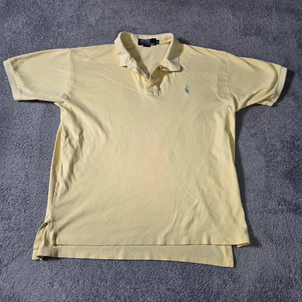 Polo Ralph Lauren Mens XL Polo Shirt Yellow Made in USA Cotton Short Sleeve Pony